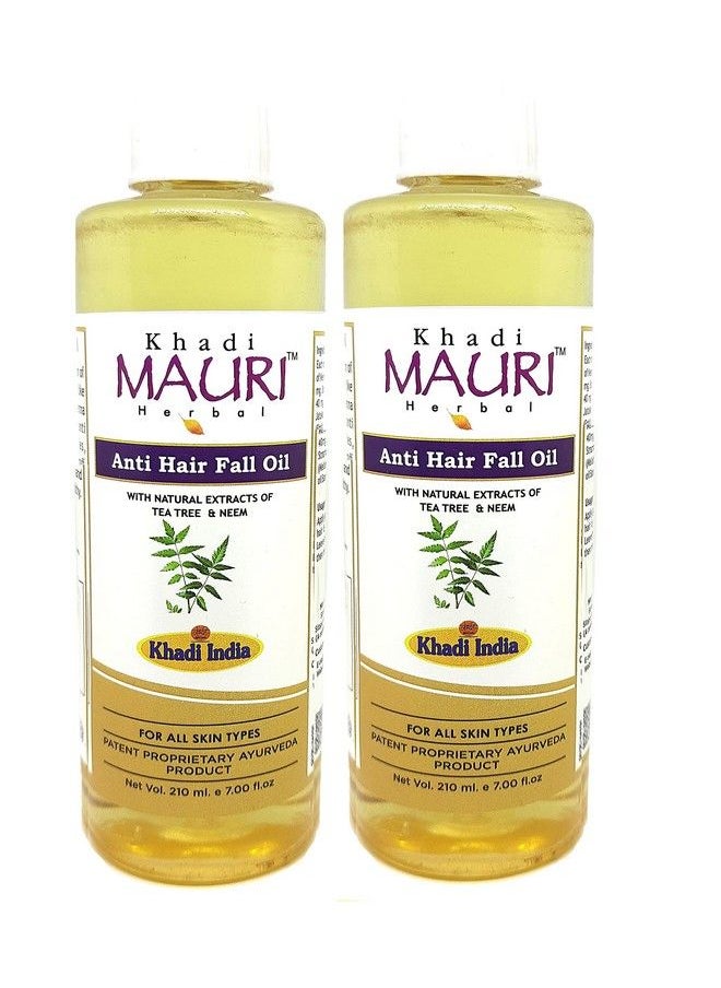 Khadi MAURI Anti Hairfall Hair Oil Pack Of 2 (420 Ml) Yellow (Anthairfalhoxx2)  - Image 1
