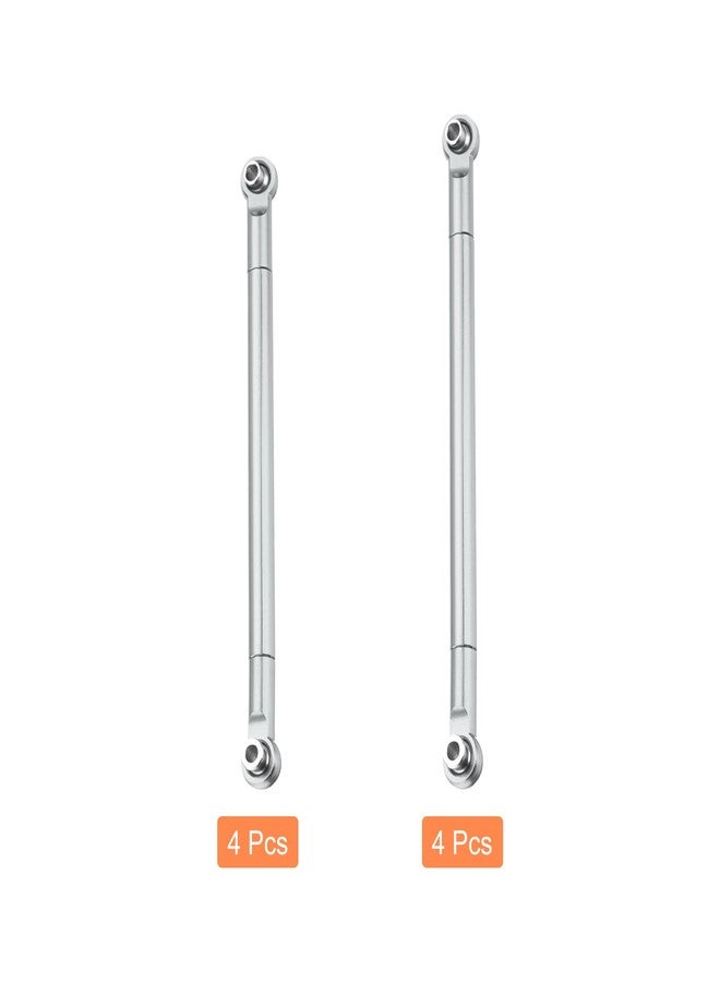 MECCANIXITY 8pcs Pull Rod Link Rod Linkage Aluminum Alloy Wheel Base Upper Lower Link Rod Chassis Linkage for MN86K MN86KS 1/12 RC Car（Silver） - Image 4