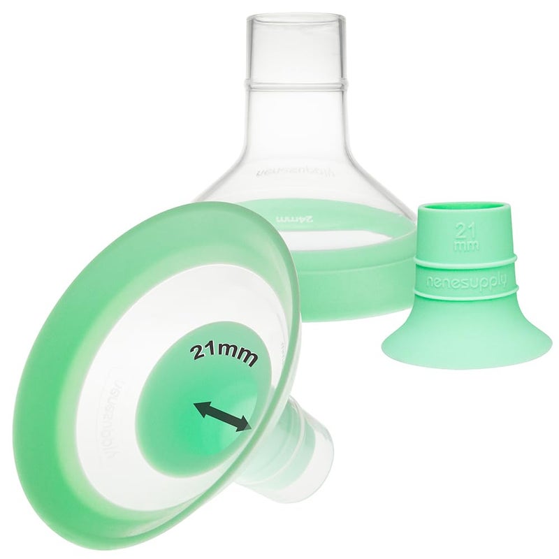 Nenesupply 21mm Flange Inserts and 24mm Flanges Compatible with Medela Breast Pump Parts Replacement 21mm Flange for Medela Pumps Work w Pump in Style Parts Symphony Swing Maxi Harmony Personalfit - Image 1