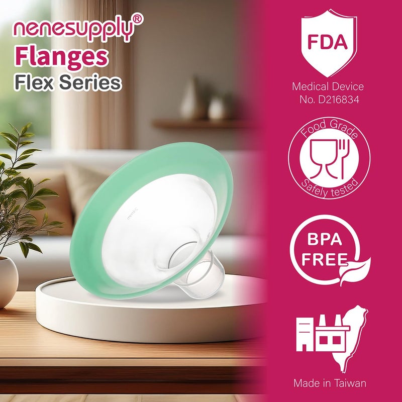 Nenesupply 21mm Flange Inserts and 24mm Flanges Compatible with Medela Breast Pump Parts Replacement 21mm Flange for Medela Pumps Work w Pump in Style Parts Symphony Swing Maxi Harmony Personalfit - Image 3