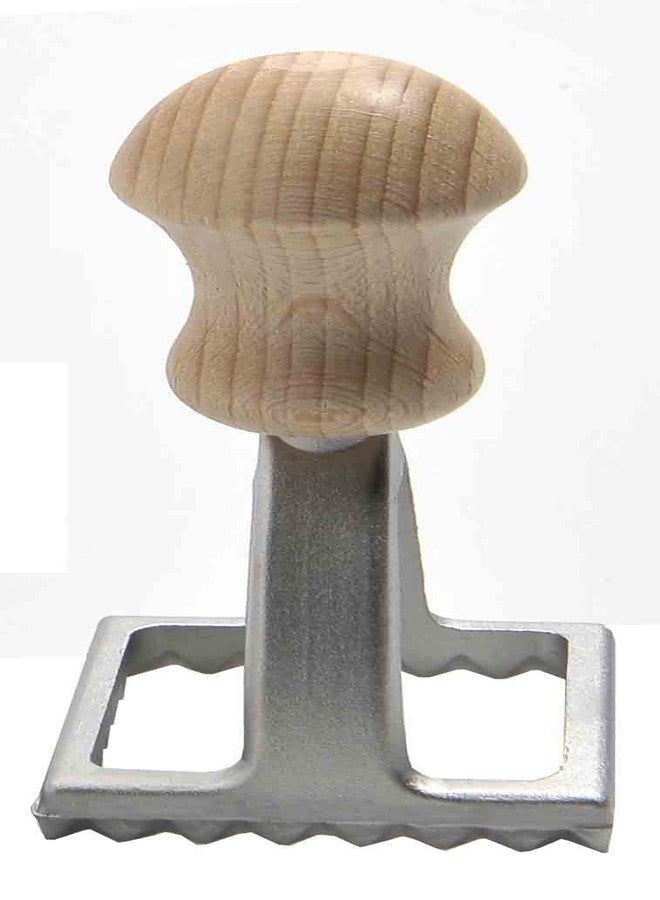 Eppicotispai Aluminum Square Ravioli Stamp with Beechwood Handle, 2-Inch by 2-Inch - Image 1