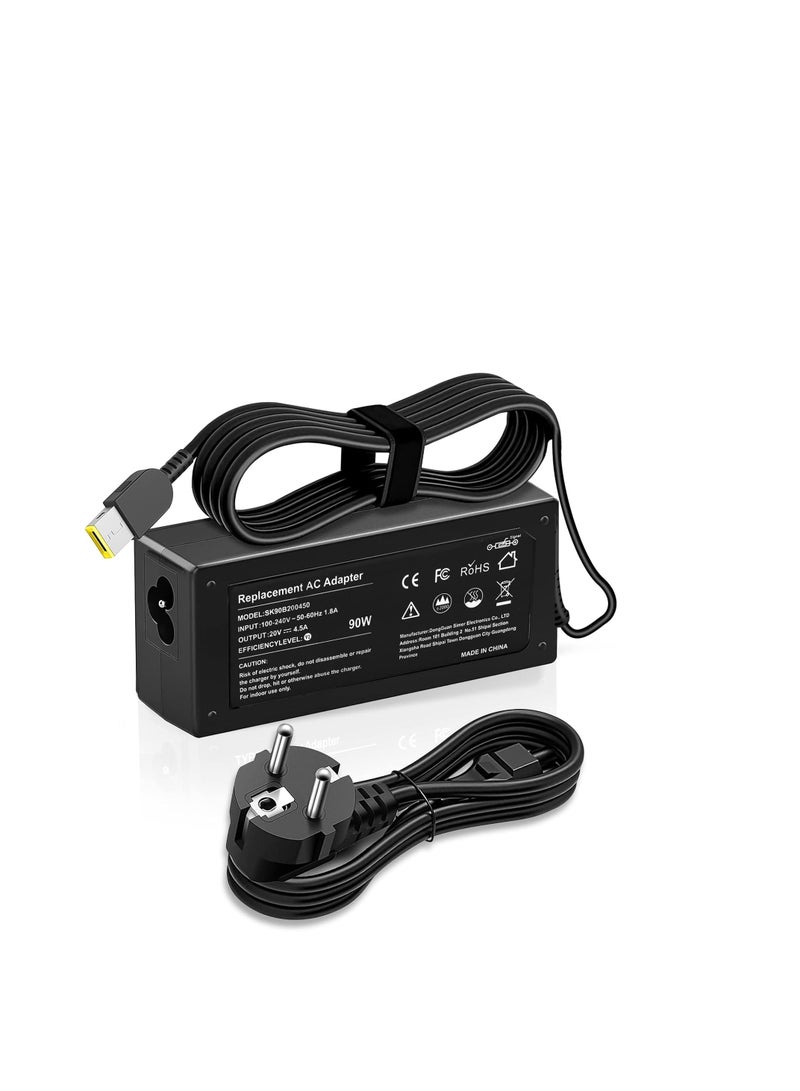 Terabyte 90W Laptop Charger for  T440 T440s L440 E470 X250 T560 T550 E560 E540 L560 L540 E450 N20p X240 X260 Edge E440 60 E4 E31, Ideapad B40 B50 G40 G50 G51 G70 Slim Tip Charger - Image 1