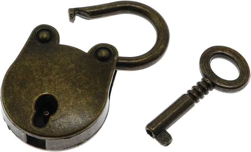 LDCREEE Antique Embossing Decorative Brass Hasp Clasp Latch Lock with Screws for Jewelry Box Ordinary Box Wooden Case Furniture Decoration (Bronze) - Image 5
