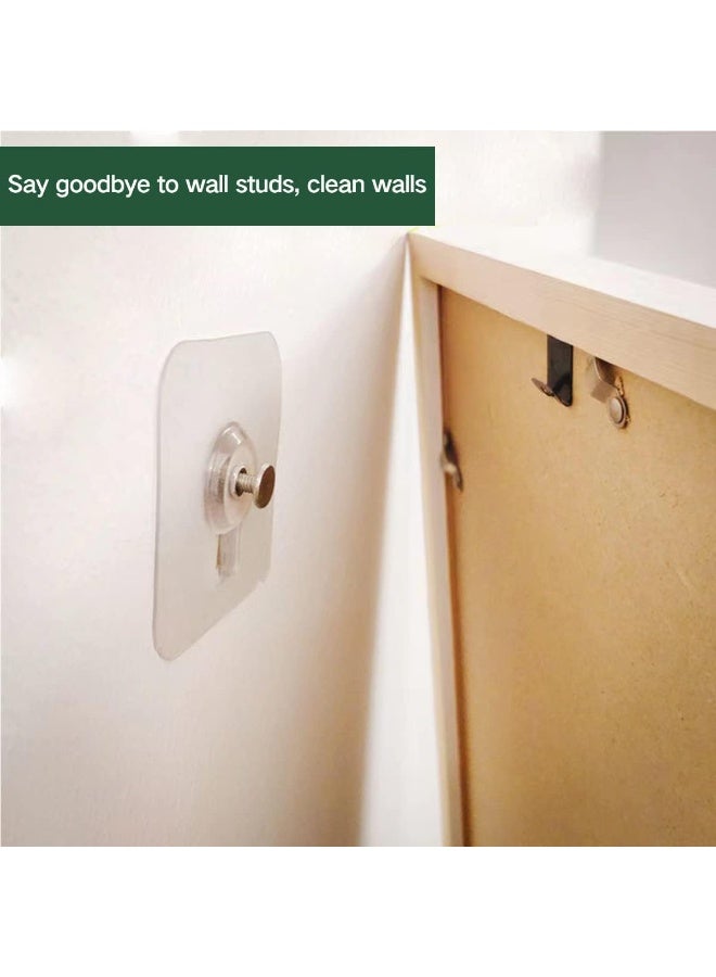 20 Pieces Transparent Nailless Adhesive Wall Hook Replacement, Waterproof and Suitable for Hanging in Bathroom, Shower, and Kitchen, Load Capacity up to 5.0kg, Double-sided Adhesive Nails for Wall Mounting without Drilling, Ideal Replacement for Regular Nails, Used for Frames and Paintings, Strong Stainless Steel Hook for Bedroom and Living Room - Hanging Nails - Adhesive Nails - Double-sided Nail Replacement - Image 5