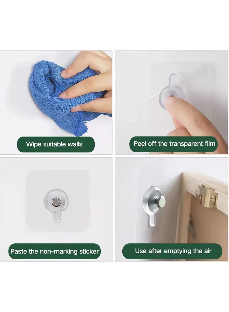 20 Pieces Transparent Nailless Adhesive Wall Hook Replacement, Waterproof and Suitable for Hanging in Bathroom, Shower, and Kitchen, Load Capacity up to 5.0kg, Double-sided Adhesive Nails for Wall Mounting without Drilling, Ideal Replacement for Regular Nails, Used for Frames and Paintings, Strong Stainless Steel Hook for Bedroom and Living Room - Hanging Nails - Adhesive Nails - Double-sided Nail Replacement - Image 3