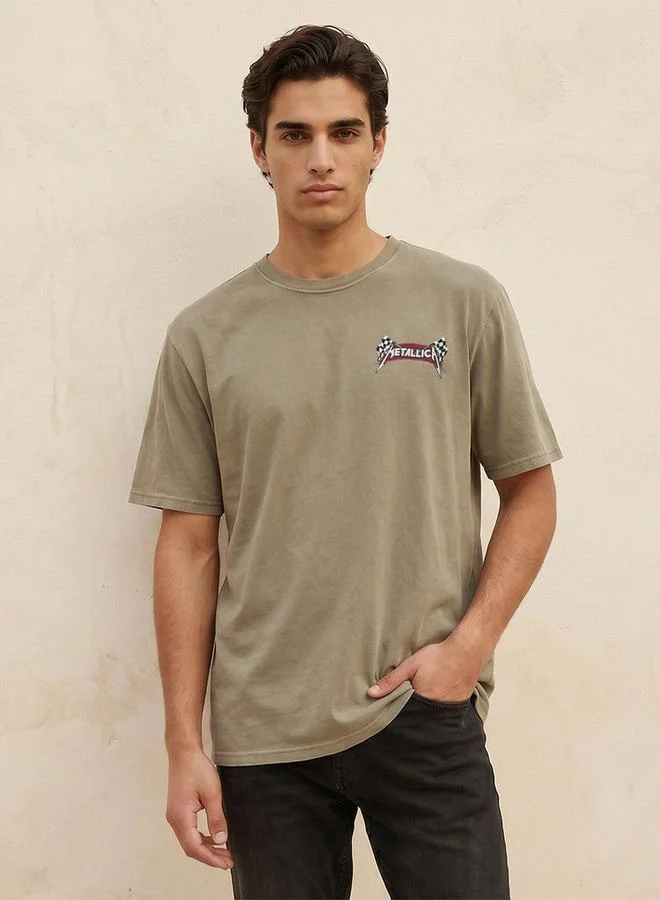 اس بي كاركترز Metallica Regular Fit Crew Neck Short Sleeves Printed T-shirt