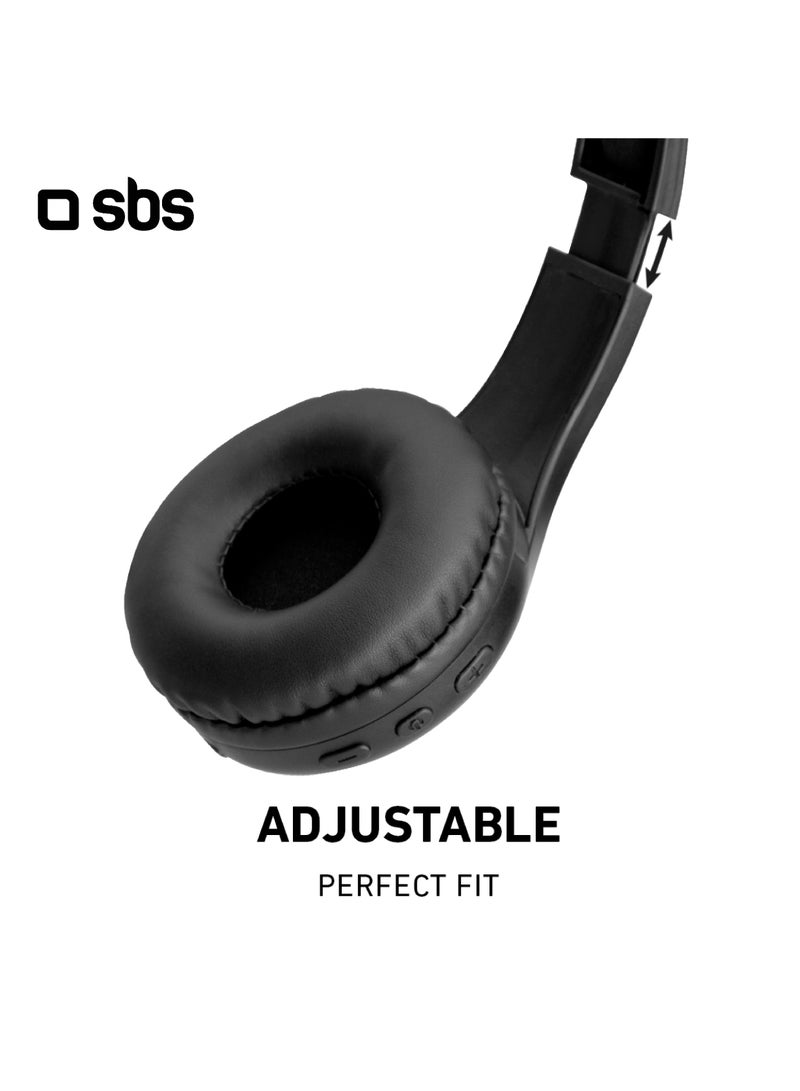 SBS سماعة رأس قابلة للطي لاسلكية متميزة مع وسائد أذن ناعمة وميكروفون مدمج، بلوتوث V5.0، أزرار لإدارة المكالمات والموسيقى - Image 5