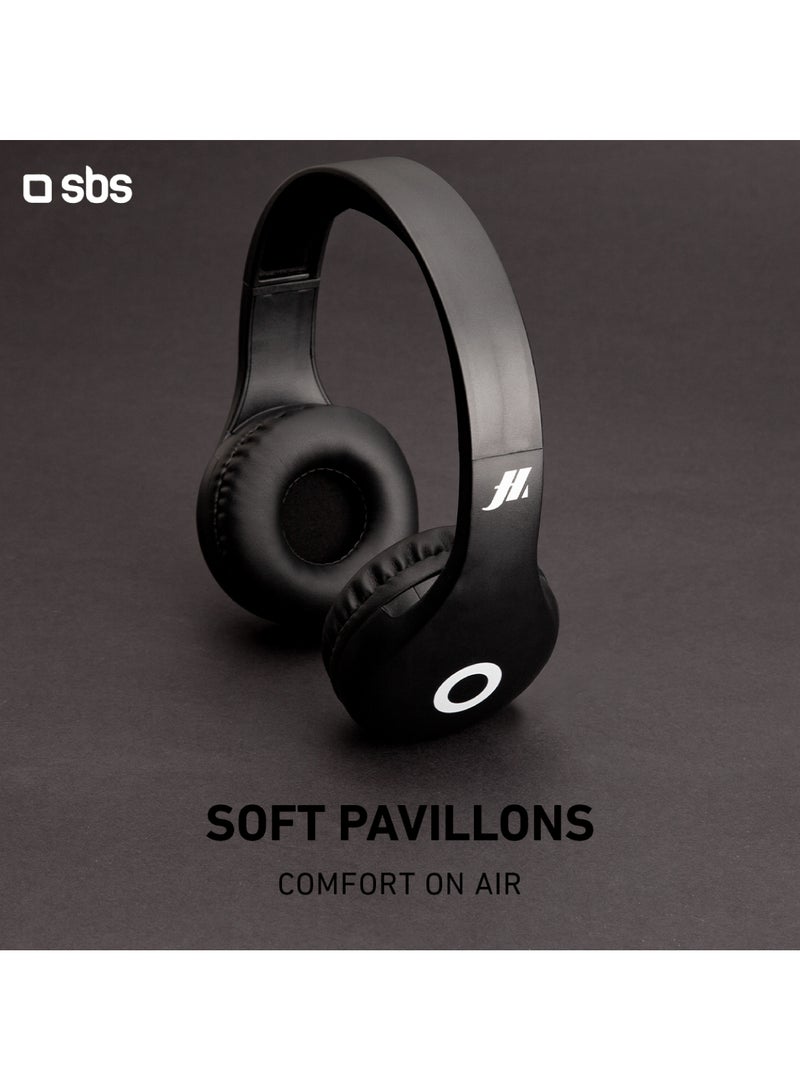 SBS سماعة رأس قابلة للطي لاسلكية متميزة مع وسائد أذن ناعمة وميكروفون مدمج، بلوتوث V5.0، أزرار لإدارة المكالمات والموسيقى - Image 4