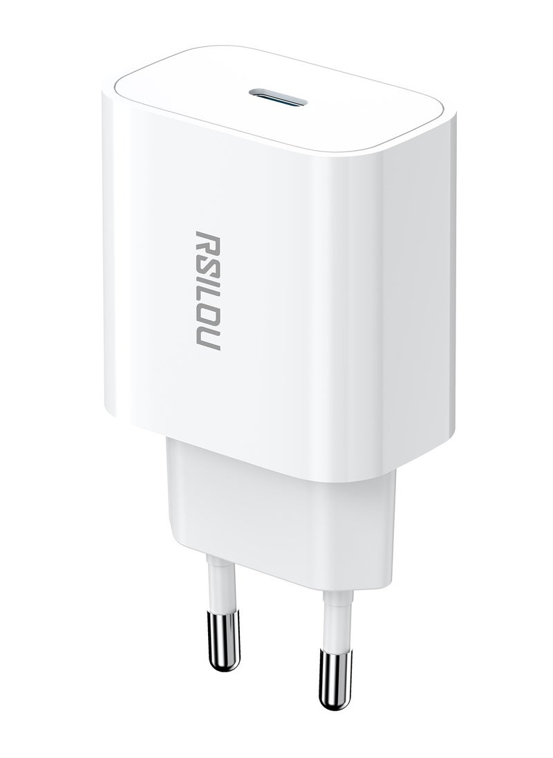 rsilou - R4232 20W USB-C Fast Charger – Compact, Fast, and Reliable Charging, Supports with samsung, oppo, apple and all smartphones, tablets, Bluetooth headphones, and more, MultiProtect Protection - Image 1