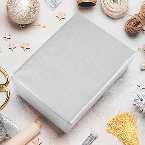 MIAHART 50 Sheets Silver Tissue Paper Bulk 20X14 Inch Metallic Gift Wrap Paper Gift Wrapping Accessory Wrap for Wedding Birthday Party Favor Decor DIY Fringes Shredded Fill Confetti (Silver) - Image 5