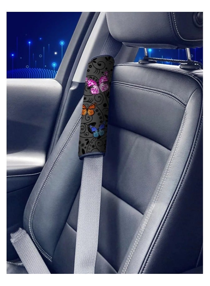 Generic Colorful butterfly print shoulder pad for car seat belt, backpack, shoulder strap - Image 2