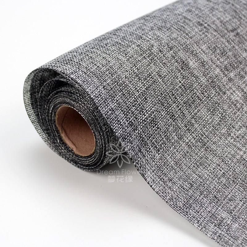 Linen Colored Linen Rolls, Flower Packaging, Bouquet Packaging Net Materials, Kindergarten Decoration, Pastoral Style Linen Rolls - Image 1