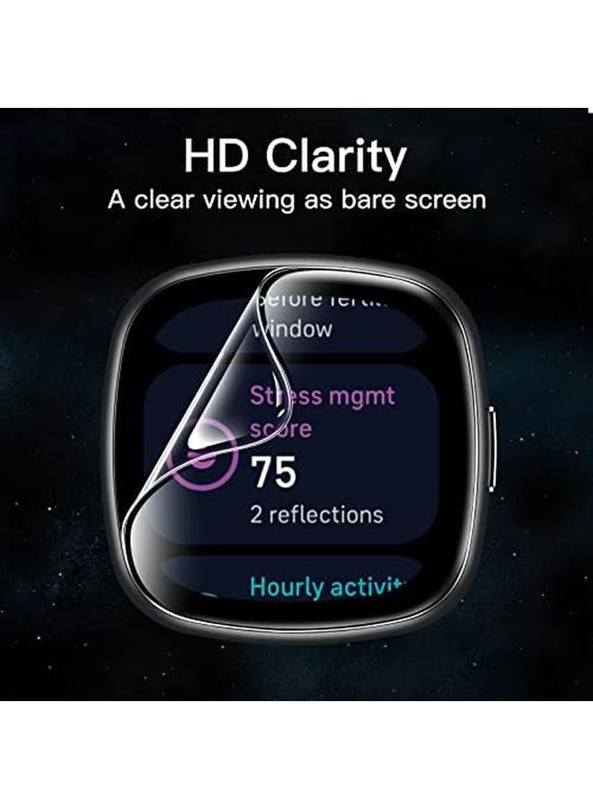 جي تيك واقي شاشة لساعة Fitbit Versa 4 Sense 2 مصنوع من مادة TPU المرنة عالية الوضوح وشفافة للغاية، عبوة من 6 قطع - Image 1