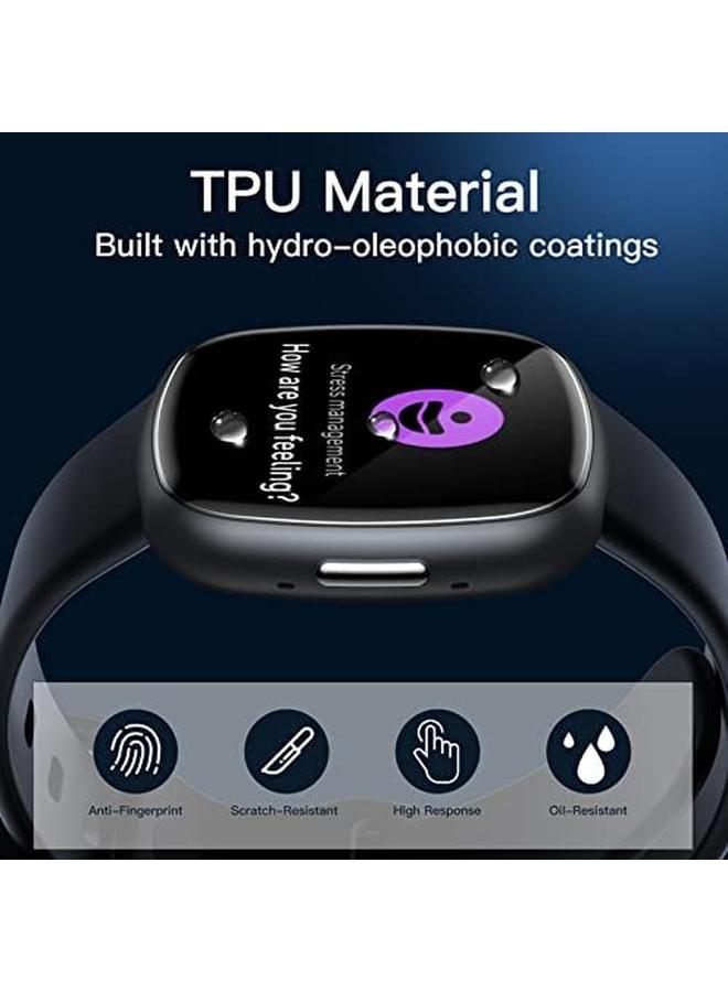جي تيك واقي شاشة لساعة Fitbit Versa 4 Sense 2 مصنوع من مادة TPU المرنة عالية الوضوح وشفافة للغاية، عبوة من 6 قطع - Image 4