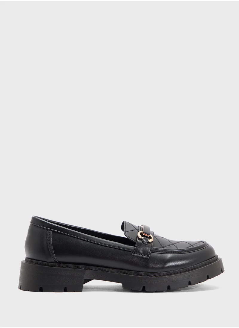 Ginger Chunky Metal Trim Detail Moccasin