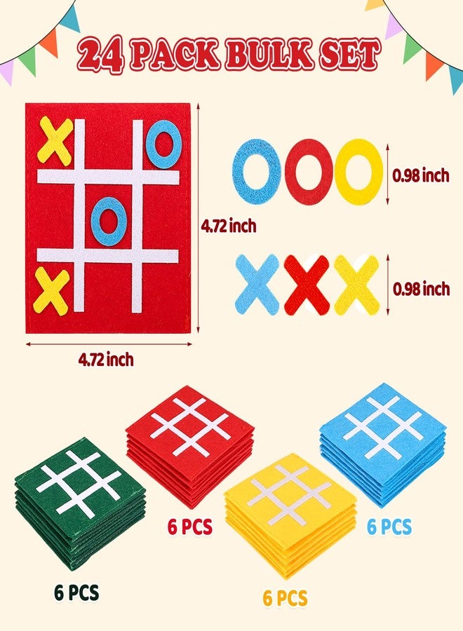 GWHOLE Tic Tac Toe Game Bulk 24 Pack - Portable Felt Board Game for Party Favors and Goodie Bag Stuffers, Mini Strategy Games for Birthday Parties, Gifts, Family Game and Travel, 4 Colors - Image 3
