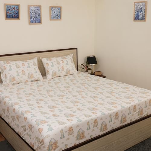 ARLinen Cute Dinosaur Bedding Set – King Size Microfiber Bedsheet with 2 Pillow Covers – Soft & Fun Dino Print for Kids, Teens & Dinosaur Lovers - Image 2