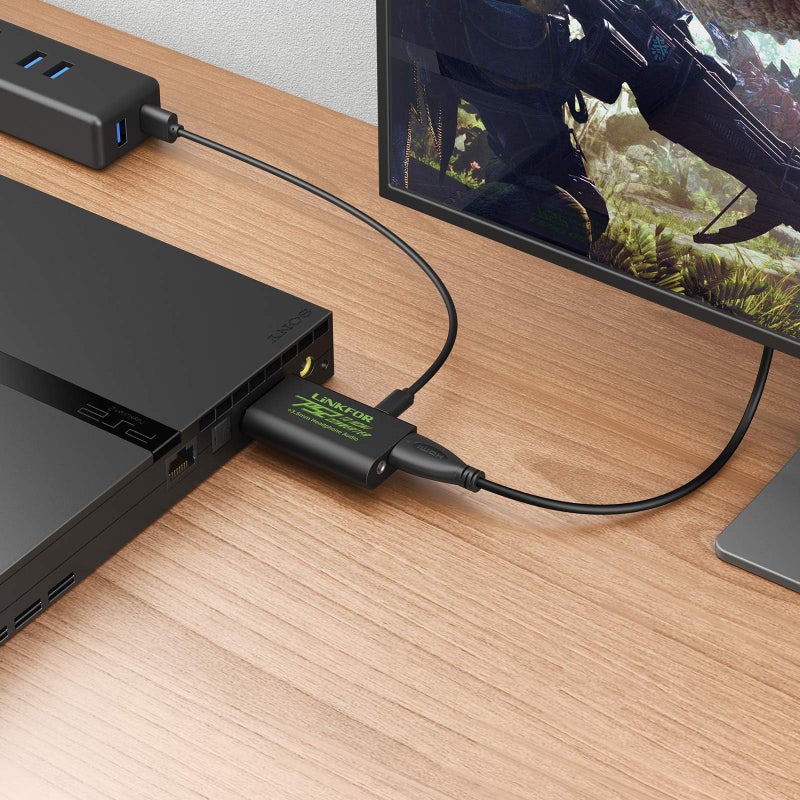 LiNKFOR PS2 to HDMI Converter for Sony PlayStation 2 to HDMI Adapter with 3.5mm Headphone Audio Jack for HDTV Monitor (PS2 to HDMI Converter with 3ft HDMI Cable) - Image 3