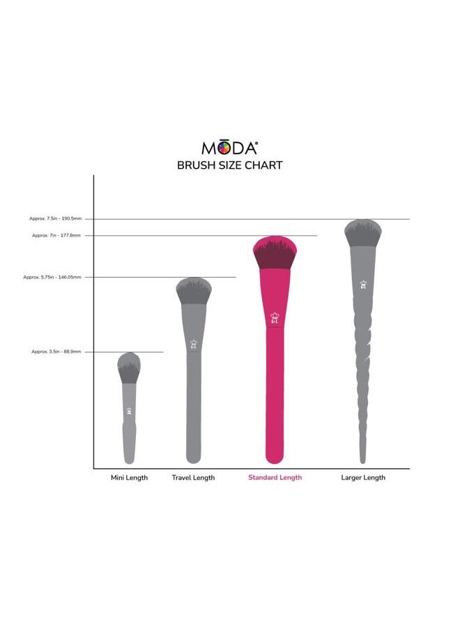MODA 12pc Bold Artistry Makeup Brush Variety Set, Includes - Oval, Flat, Angled, & Liner Brushes - Image 5