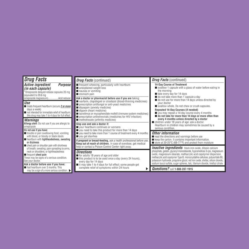 Equate إيكويت أوميبرازول ماغنيسيوم 206 ملغ مخفض للحموضة تأخير الإفراج 42 كبسولة عبوة من 2 - Image 2