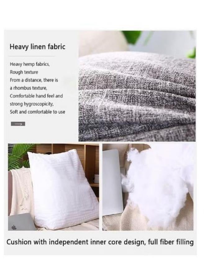 MIXDE Nordic Minimalist Triangular Pillow Elastic Backrest Support Neck Reading Pillow Adjustable Backrest Sofa And Office Chairs For Rest Sitting Reading Pad With Pillow  Gray  - Image 4