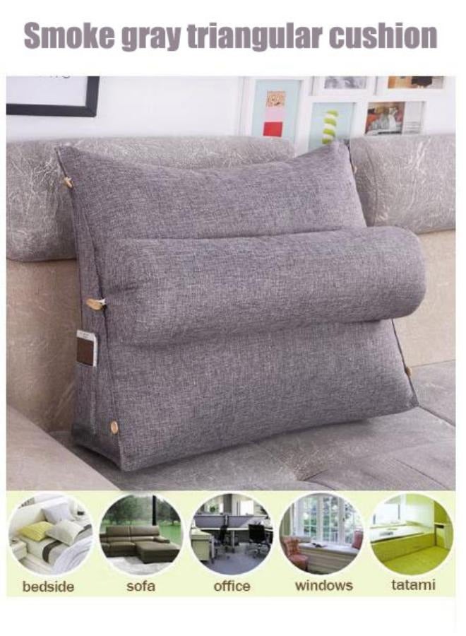 MIXDE Nordic Minimalist Triangular Pillow Elastic Backrest Support Neck Reading Pillow Adjustable Backrest Sofa And Office Chairs For Rest Sitting Reading Pad With Pillow  Gray  - Image 1