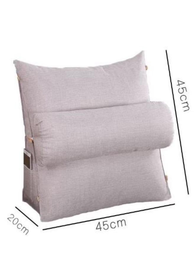 MIXDE Nordic Minimalist Triangular Pillow Elastic Backrest Support Neck Reading Pillow Adjustable Backrest Sofa And Office Chairs For Rest Sitting Reading Pad With Pillow  Gray  - Image 2