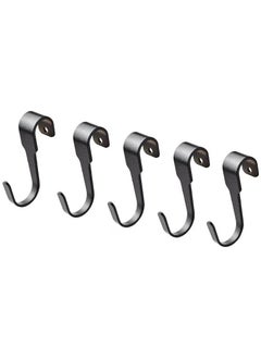 co arma Set of 5 Multipurpose Metal Hooks Hanger, Black, 7 cm  - Image 1