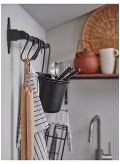 co arma Set of 5 Multipurpose Metal Hooks Hanger, Black, 7 cm  - Image 3