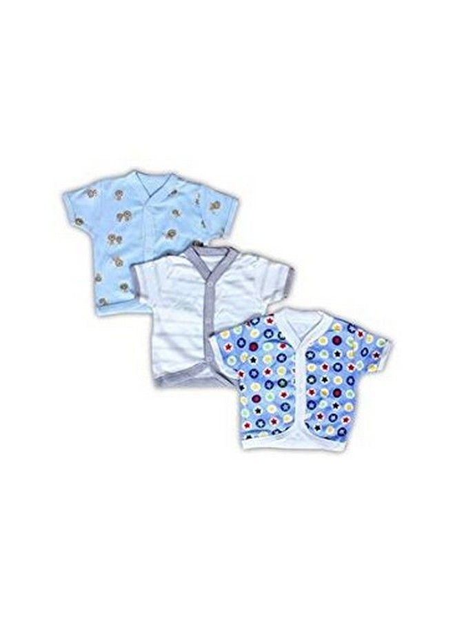 FARETO New Born Baby Combo Of 2 Items Baby White Hosiery Nappies Pack Of 10 Pcs And Baby Half Sleves Shirt Pack Of 3 Pcs (Assorted) (03 Month) - Image 3