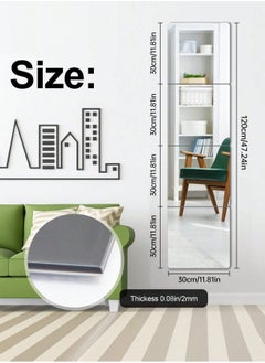 MileMelo 4-Piece Acrylic Stick on Mirror Flexible Self Adhesive Mirror High Clear Frameless Mirror Stickers Wall Mirrors for Bedrooms Bathroom  - Image 2