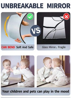 MileMelo 4-Piece Acrylic Stick on Mirror Flexible Self Adhesive Mirror High Clear Frameless Mirror Stickers Wall Mirrors for Bedrooms Bathroom  - Image 5