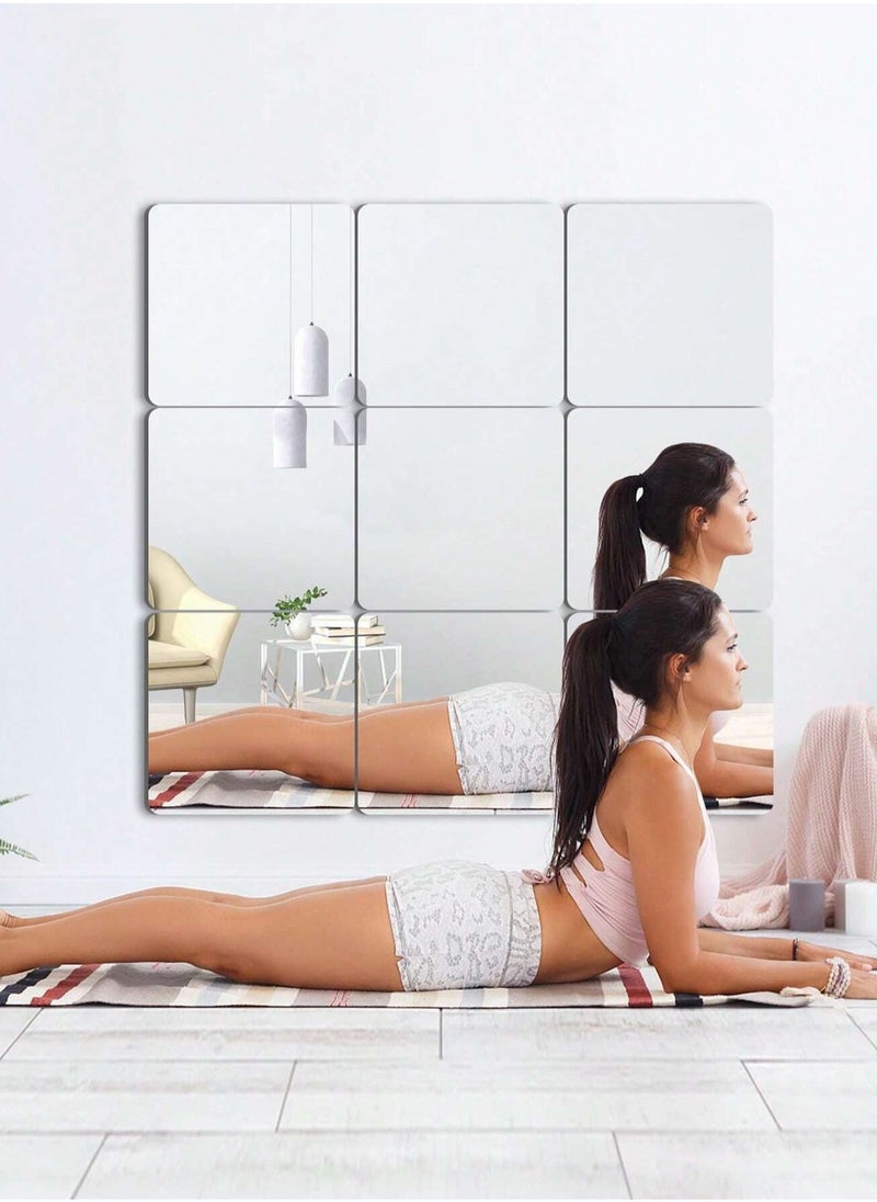 MileMelo 4-Piece Acrylic Stick on Mirror Flexible Self Adhesive Mirror High Clear Frameless Mirror Stickers Wall Mirrors for Bedrooms Bathroom  - Image 3