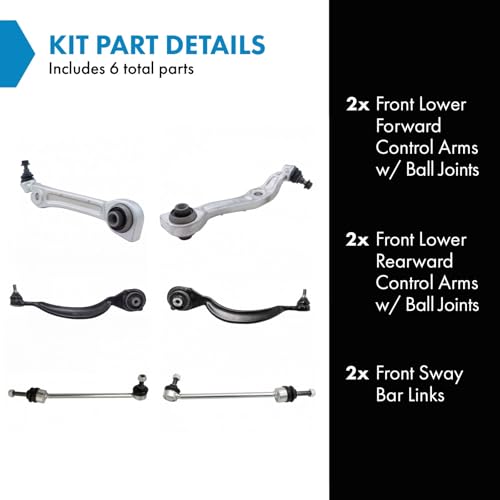 TRQ Front Suspension Kit Control Arm with Ball Joint Sway Bar Stabilizer Link Compatible with 2009-2014 Mercedes-Benz CL550 2012-2013 S350 2007-2013 S550 - Image 2