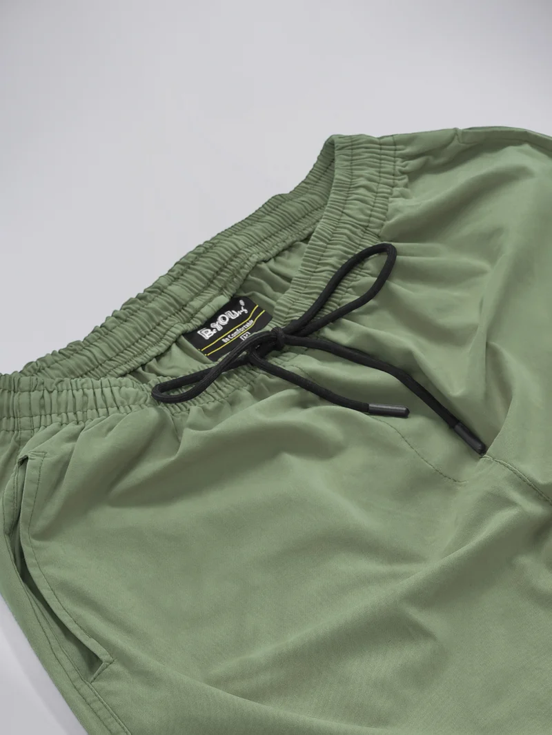 بيونغ بنطلون رياضي قطني بلون أخضر مريمي