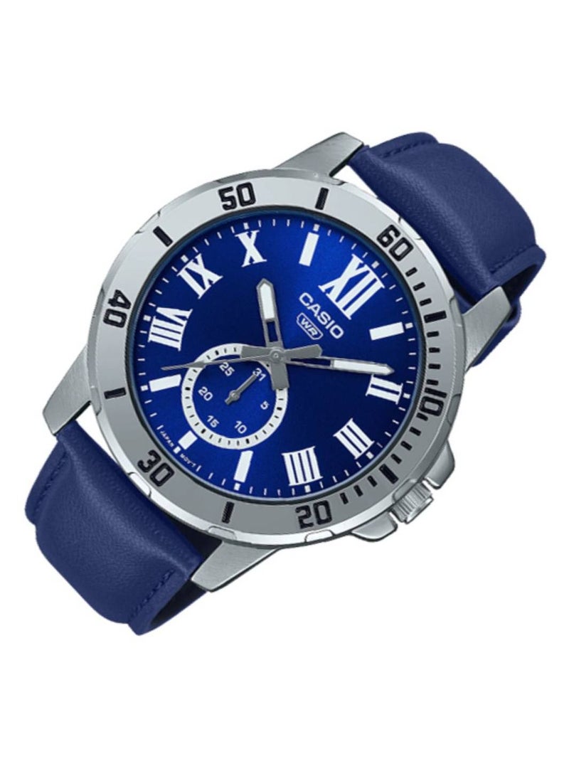 Casio Water Resistant Leather Strap Analog Quartz Watch - MTP-VD200L-2B - 45mm - Image 3