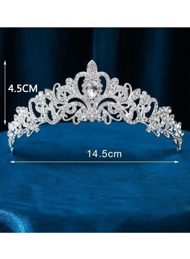 HY Children's Role-Playing Crystal Crown Princess Headwear, Luxurious Wedding Dress Headwear, Suitable for Birthday Hair Accessories, Dances, Costume Parties - Image 2