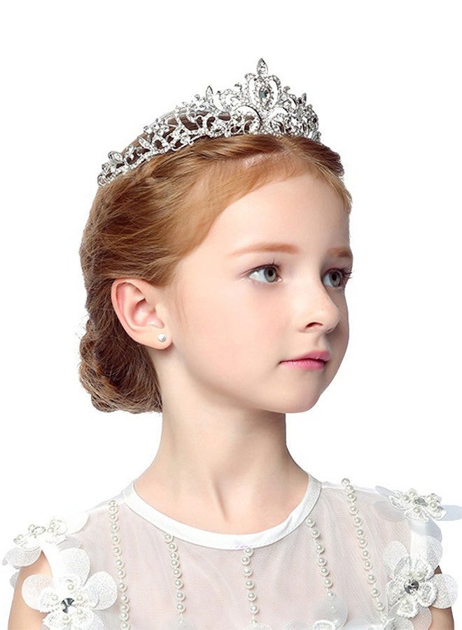 HY Children's Role-Playing Crystal Crown Princess Headwear, Luxurious Wedding Dress Headwear, Suitable for Birthday Hair Accessories, Dances, Costume Parties - Image 1