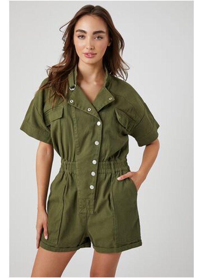 FOREVER 21 Utility Twill Romper  - Image 1