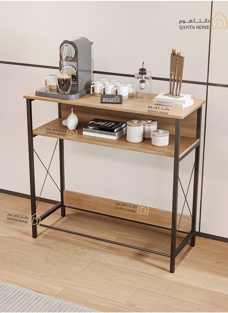 DANTA HOME - Coffee Corner Table, Entryway Console Table, To Arrange And Store Your Needs - Brown/Black - Image 1