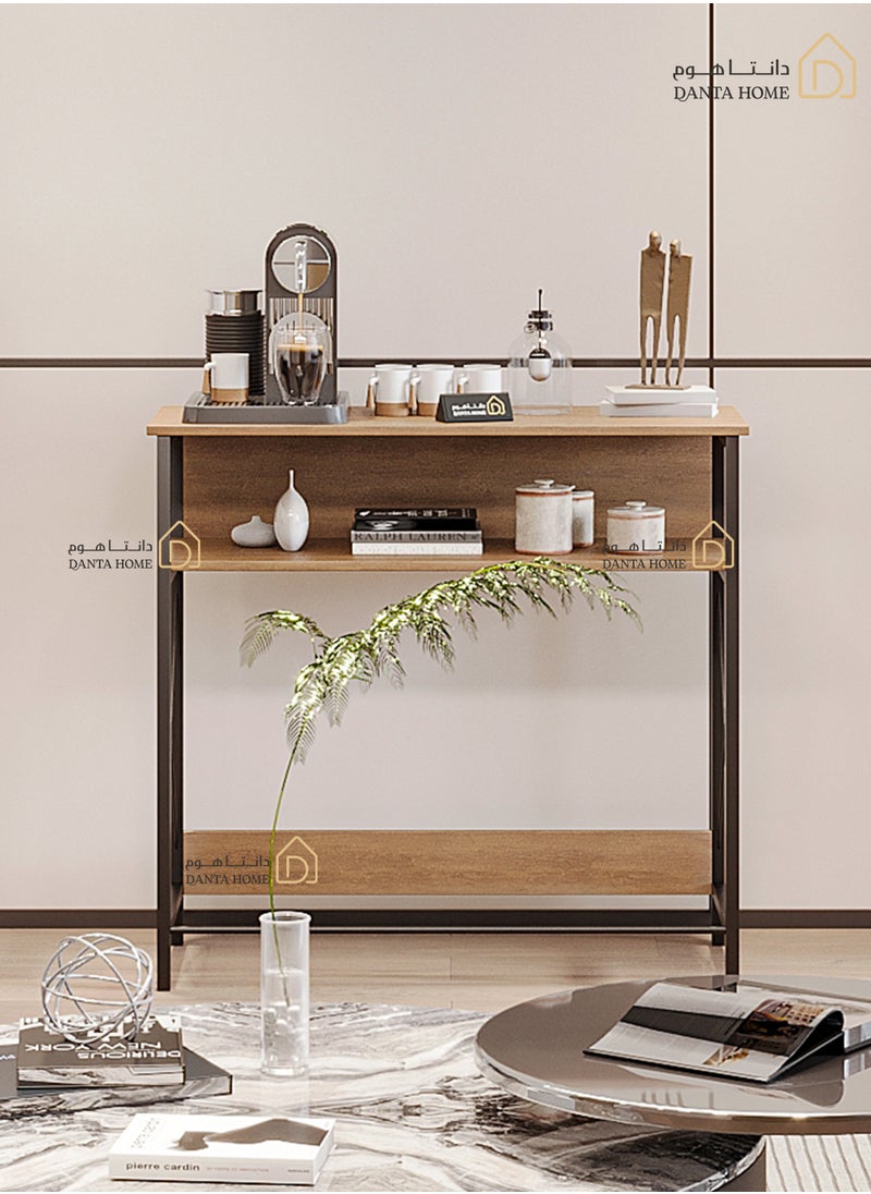 DANTA HOME - Coffee Corner Table, Entryway Console Table, To Arrange And Store Your Needs - Brown/Black - Image 1