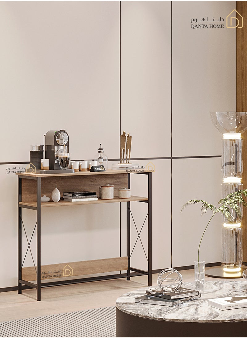 DANTA HOME - Coffee Corner Table, Entryway Console Table, To Arrange And Store Your Needs - Brown/Black - Image 1