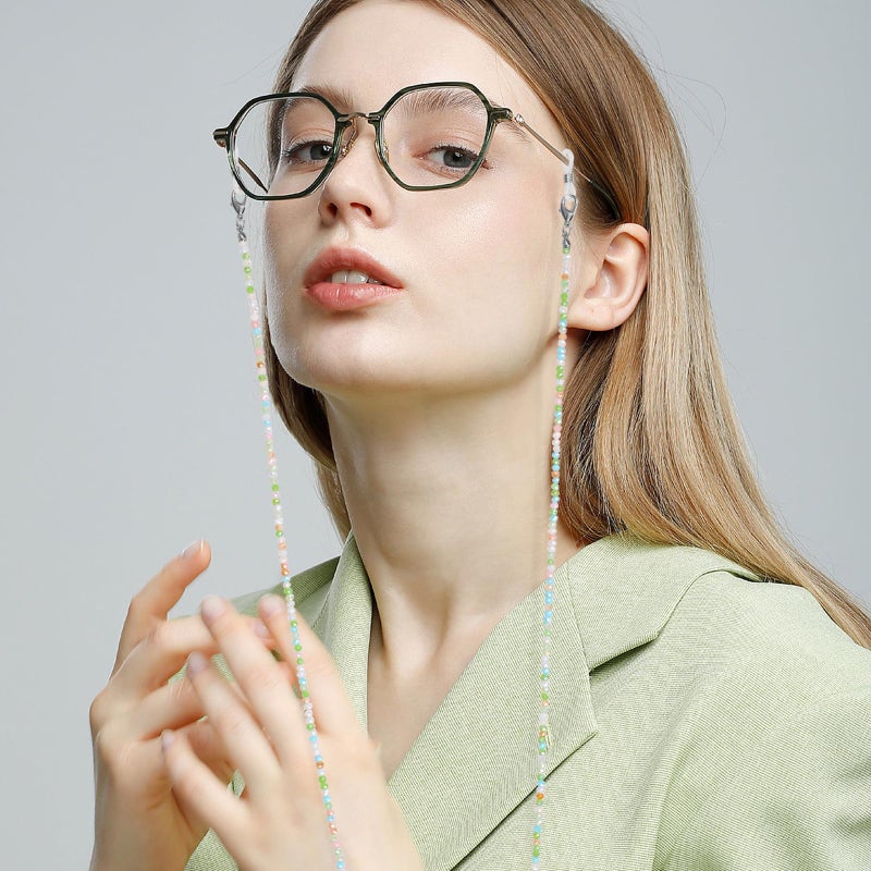 Fintie FINTIE 3 Pcs Eyeglasses Chains, Sunglasses Strap Holder Crystal Beaded Eyeglasses Chains for Women, Colorful  - Image 5