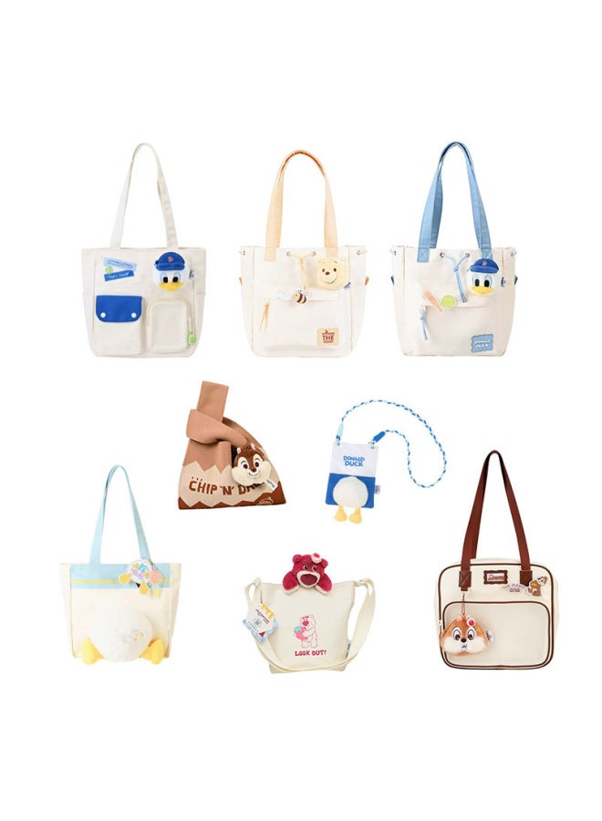 Disney Genuine Strawberry Bear Qiqi Winnie Bear Donald Duck Cartoon Animation Large Capacity Shoulder Bag Spring And Summer Bag-Specifications:Genuine Authorization + Anti-counterfeiting Label-Color:Disney Bear Pooh Outing Shoulder Bag  - Image 2