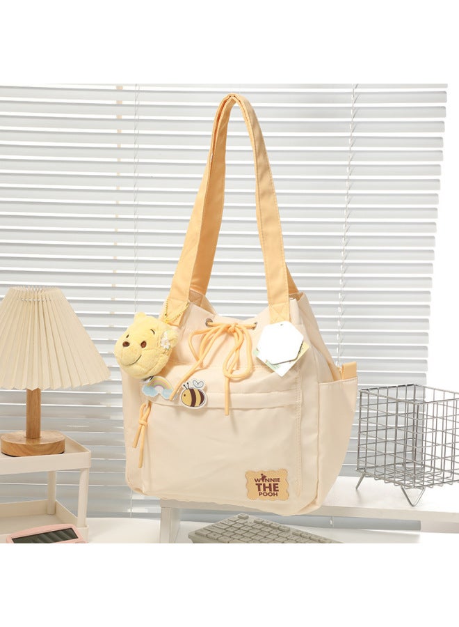 Disney Genuine Strawberry Bear Qiqi Winnie Bear Donald Duck Cartoon Animation Large Capacity Shoulder Bag Spring And Summer Bag-Specifications:Genuine Authorization + Anti-counterfeiting Label-Color:Disney Bear Pooh Outing Shoulder Bag  - Image 1