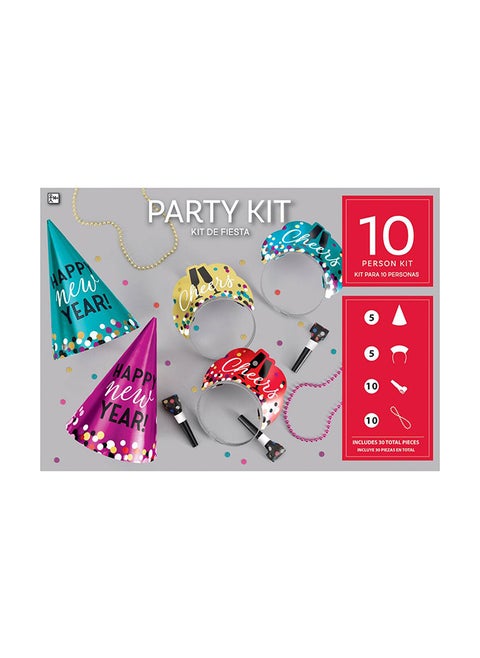 New Years Eve Colorful Confetti Party Kits For 10 People