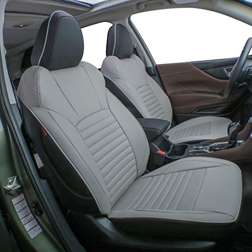 EKR Custom Fit Tucson Car Seat Covers for Select Hyundai Tucson 2019 2020 2021 - Leatherette (Black/Gray) - Image 1