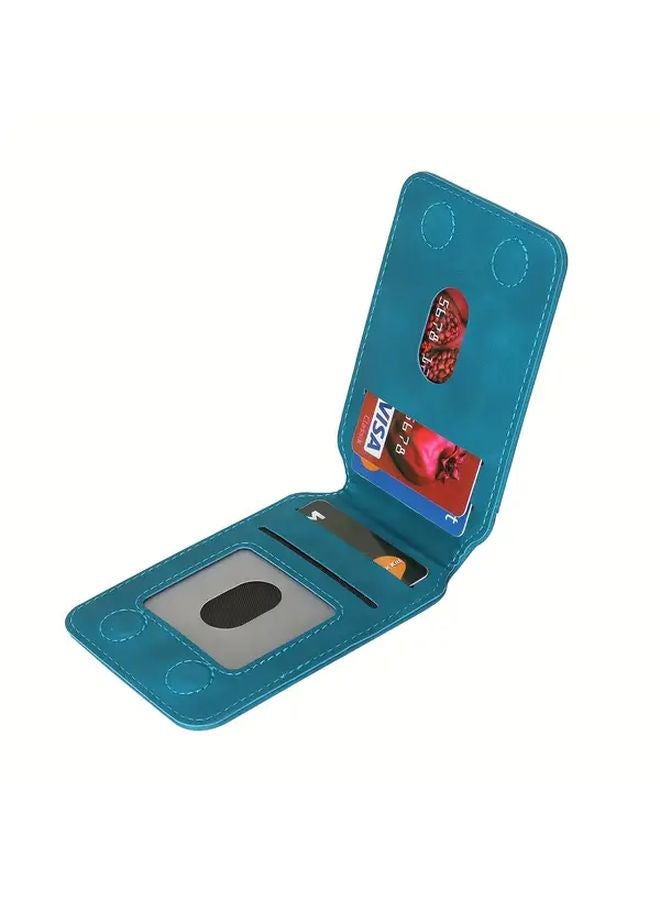 Blue Magnetic Wallet Card Holder Case for iPhone 16 15 14 13 12 Pro Max Plus - Image 1