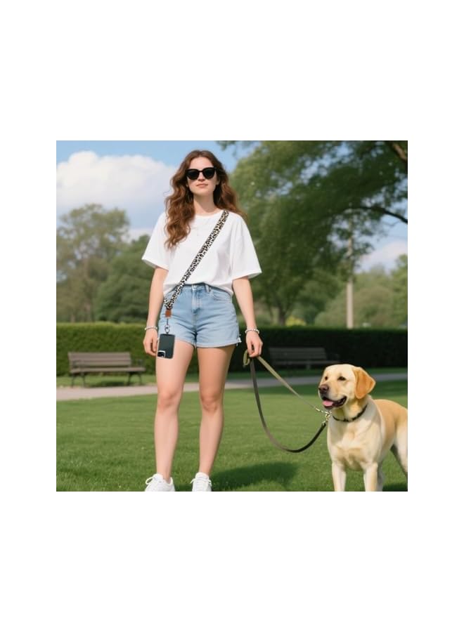 Green Tiger Leopard Print Phone Lanyard Crossbody, Adjustable Anti-Theft Lanyard with Phone Tether Tabs, Universal Cell Phone Strap for Women - Image 5