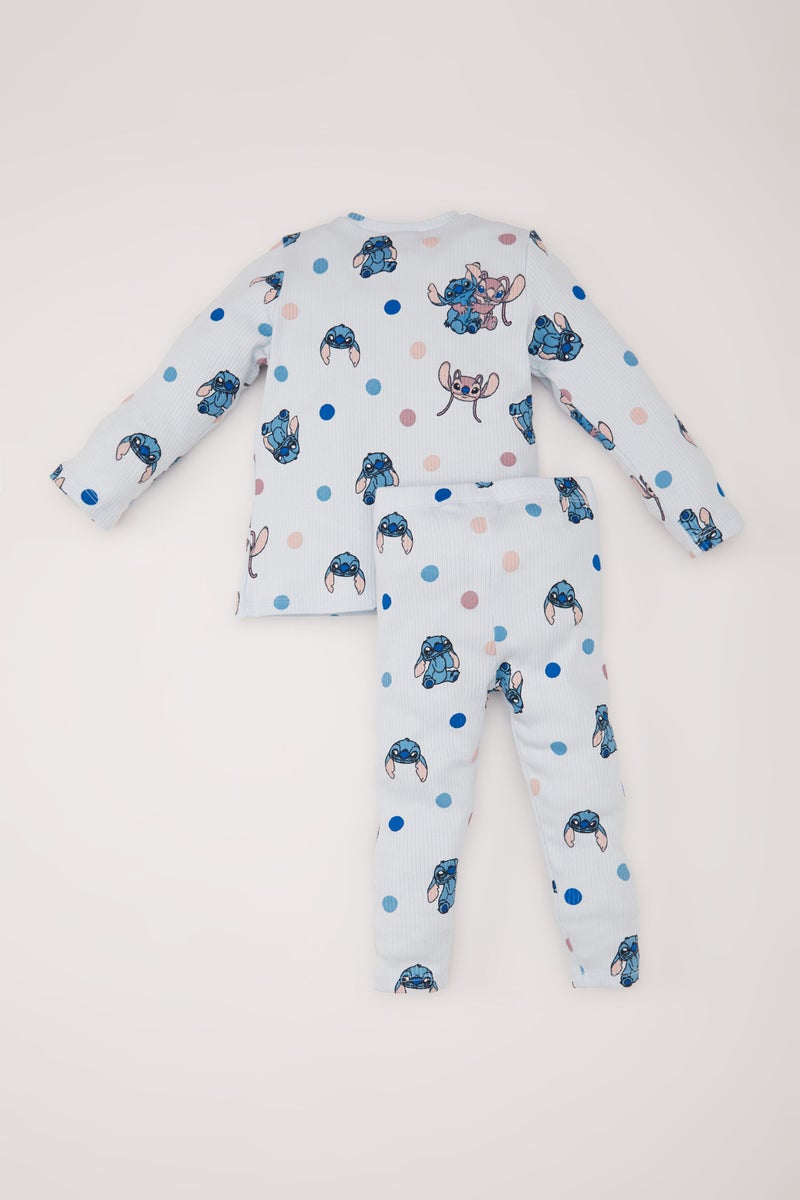 ديفاكتو طقم بيجاما بيبي بناتي مضلع قصة عادية - قطعتين - Image 4